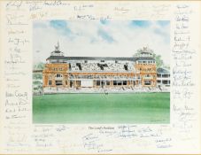 A colour print by artist David Gentleman in 1986 of the Lords Pavilion hand signed to the surround