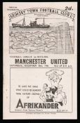 Grimsby Town v Manchester United programme 28th December 1946,
folds