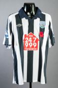 Jonas Olsson: a navy blue & white striped West Bromwich Albion No.3 'Poppy Appeal' jersey issued for
