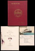 1951 Ryder Cup memorabilia,
a Cunard Line R.M.S. "Queen Mary" Farewell Dinner menu 20th October 1951