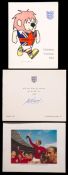 Two signed Football Association Christmas cards from Sir Alf Ramsey to George Cohen,
the first
