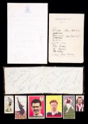 Football autographs,
comprising a group of signed trade cards of footballers 1940s to 1960s, album