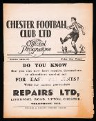 Chester v Accrington Stanley programme 27th March 1937,
Third Division North fixture