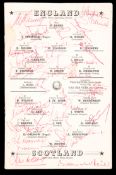 An autographed England v Scotland programme 6th April 1963,
the line-ups page fully signed by both