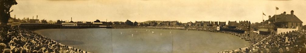 A photographic panorama of Trent Bridge Cricket Ground on the occasion of the First Test of the