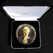 An official FIFA medal struck for the Final Draw for the 2010 South Africa World Cup in Cape Town on