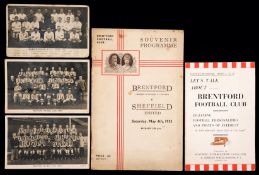 Brentford FC memorabilia,
including a special souvenir programme for the last match of the 1934-35