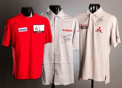 Rally team shirts signed by Colin and Alistair McRae,
a short-sleeve cotton sports shirt dated and