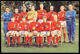 A colour magazine photograph fully-signed by the England 1966 World Cup winning team and