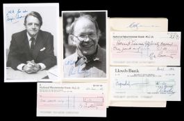 The Four Minute Mile: a trio of £1 cheques signed by Roger Bannister, Chris Chataway and Chris