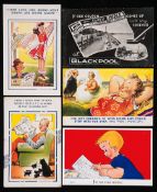 A collection of 43 postcards relating to the football pools,
issued in the 1950s and 1960s and