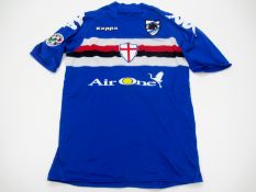 Antonio Cassano: a blue, with white, red & black banding, Sampdoria No.99 TIM Cup jersey season