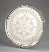 A large silver presentation salver inscribed to William MacLaren by the Members of the Manchester