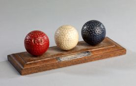 A set of three golf balls used by the Prince of Wales (later King Edward VIII, later the Duke of