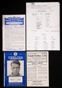 A collection of Fulham programmes and memorabilia,
the lot including Chelsea reserves v Fulham