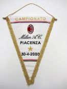 A group of four AC Milan pennants for Serie A matches,
comprising homes v Piacenza 30.4.2000 &