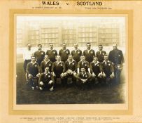 An official photograph of the Wales rugby team who beat Scotland 11-3 at Cardiff on 4th February