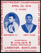 Muhammad Ali v Jimmy Young official fight programme, Capital Centre, Landover, 30th April 1976,
very