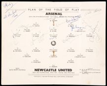 An Arsenal team-signed 1952 F.A. Cup final programme v Newcastle United,
the team line-ups page