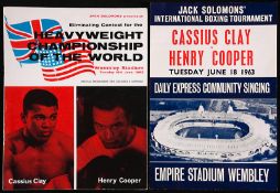 Cassius Clay v Henry Cooper official fight programme, Wembley Stadium, London, 18th June 1963,