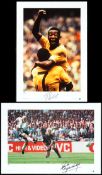 Signed photographic prints of Pele and Paul Gascoigne,
both being proof copies for editions of 500