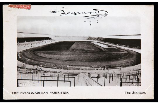 A Franco-British Exhibition postcard portraying The Stadium used for the London 1908 Olympic Games