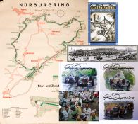 Nürburgring 'Nordschleife' memorabilia 1920s to 1960s,
a large 1960s Nürburgring circuit poster