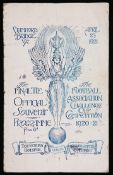 A 1921 F.A. Cup final programme Tottenham Hotspur v Wolverhampton Wanderers played at Stamford