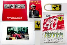 Items of Ferrari memorabilia including books, glassware, posters, prints,
comprising 'Ferrari