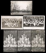 6 Aston Villa postcards relating to the 1905 F.A. Cup win,
a portrait card of the team produced