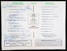 A signed copy of an England v Wales programme 16th November 1966,
fully-signed by the England team