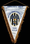 An official match pennant for the Paris St Germain v Juventus UEFA Cup semi-final 2nd Leg played