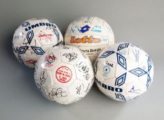 Four signed Chelsea footballs,
dating from 1999/2000 May 2000, 2002 & 2002/03; sold together with