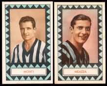 Two Italian colour postcards published at the time of the 1934 World Cup and featuring the players