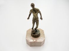 A metalware figurine of a footballer,
on a marble base, 20cm., 8in.

Provenance: Torino Olympic