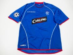 Ross McCormack: a blue Glasgow Rangers UEFA Champions League No.44 jersey season 2005-06,
short-
