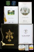 Ryder Cup gala dinner menus and tournament programmes,
menus for 1967, 1979 (two), 1985, 1989 (two),
