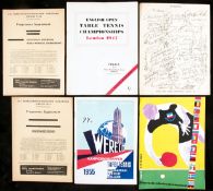 A collection of table tennis programmes,
World Championships for London 1935, London 1938 (two),