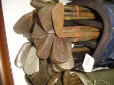 25 hickory shafted marked face irons,
including examples by Winton, Halley, F.H. Ayres etc., various