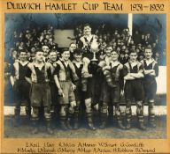 A photograph of the Dulwich Hamlet F.A. Amateur Cup winning team in 1931-32,
an 11 by 14in. b&w
