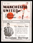Manchester United v Oldham Athletic programme 14th February 1933,
reasonably good condition
