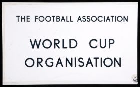 A door plaque from The Football Association [1966] World Cup Organisation's White City headquarters,