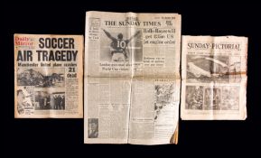 A group of newspapers with coverage of famous football matches and events,
including the 1923 'White