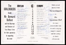 A signed Great Britain v Europe match programme 14th November 1972 at Stamford Bridge,
signed by
