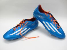 Alessandro Matri: a pair of blue & white Adidas Adizero football boots 2013,
inscribed ALE 9, ALE 32