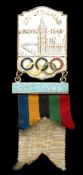 A London 1948 Olympic Games National Olympic Committee official's badge,
silvered with bar enamelled