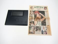 A Larry Bird retirement 'special edition' Boston Globe newspaper,
Upper Deck authenticated