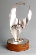 The Rothmans Trophy for sailing circa 1968,
in the form of a hallmarked silver sculpture, London,