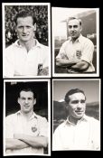 A group of 30 small original b&w press photographs mostly portraits of footballers,
some action
