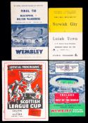 A collection of big match football programmes,
comprising: F.A. Cup finals for 1950, 1951, 1953, and